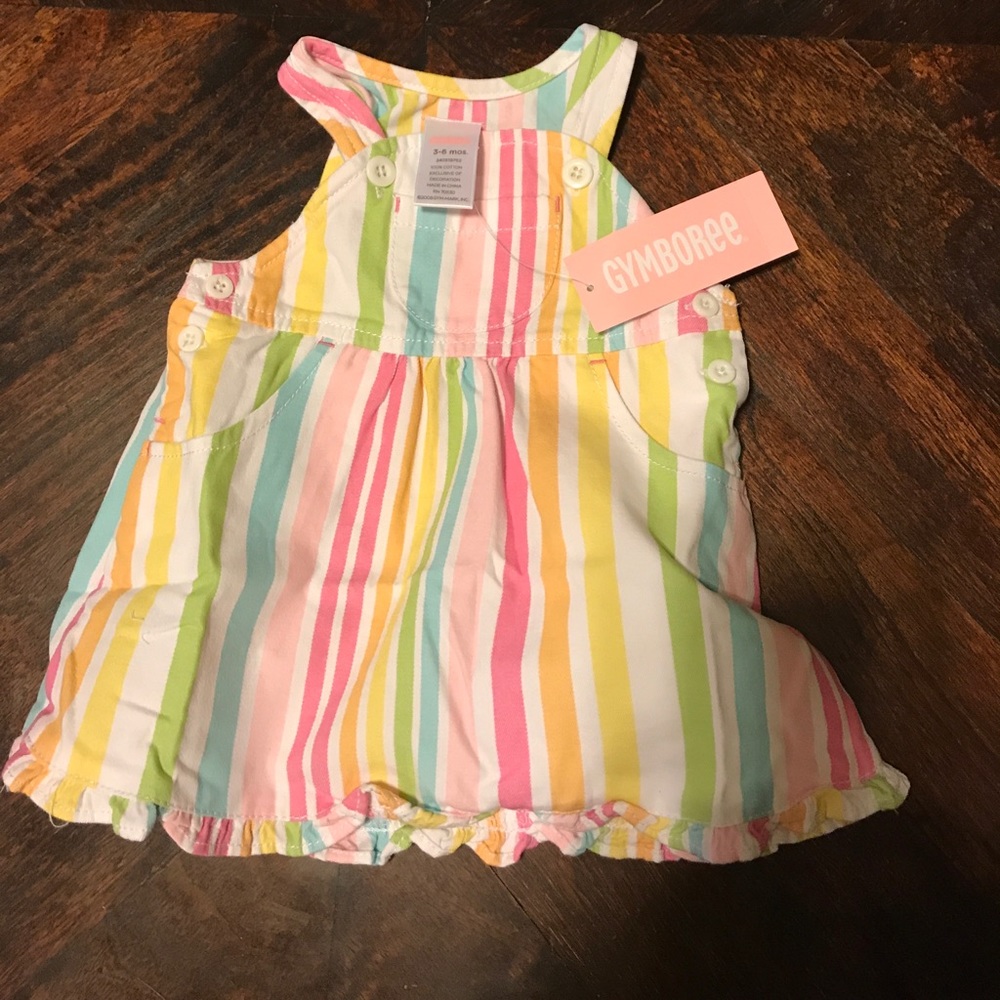 Gymboree NWT Girls 3-6 Months Dress rainbow stripe